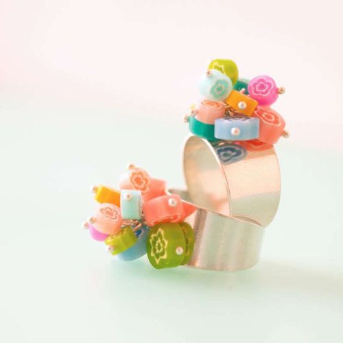 millefiori silberring pastell bunt farbenfroh zart