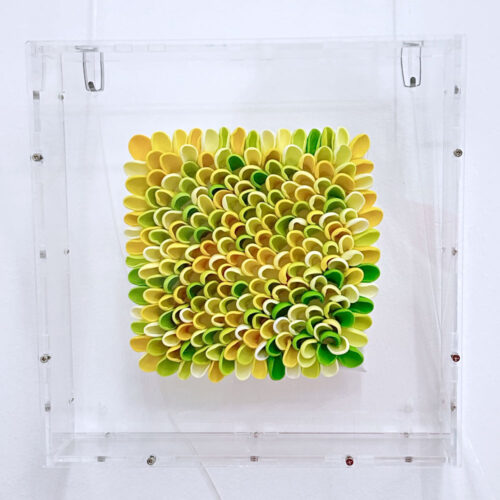 Lime Glow – Serie „Color Waves“ Originalkunstwerk | 25 x 25 cm