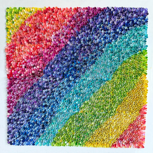 Rainbow Beyond – Serie „Color Waves“ Originalkunstwerk | 80 x 80 cm